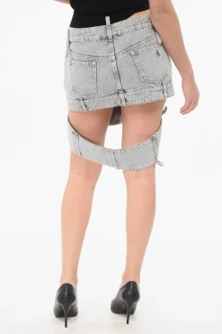Minigonna in Denim con Cut-out>The Attico Best