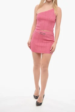 Minigonna in Lurex con Cristalli e Fibbia></noscript>Alessandra Rich Outlet