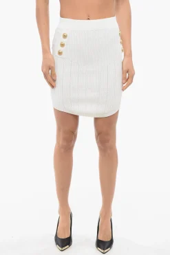 Hot Minigonna in Maglia con Bottoni Logati Donna Gonne