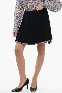 Clearance Minigonna in Maglia Plissè con Elastico in Vita Donna Gonne