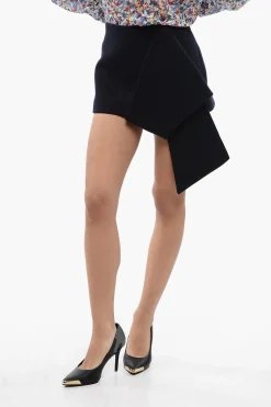 Minigonna in Misto Cashmere con Design Nodo>Prada Sale