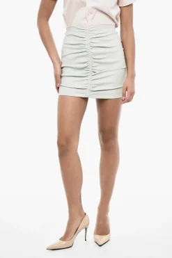 Minigonna In Pelle Drappeggiata con Zip Laterale>Dsquared2 Best