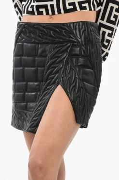 New Minigonna In Pelle Trapuntata Donna Gonne