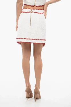 Minigonna in Tweed con Bottoni Logati>Balmain Discount