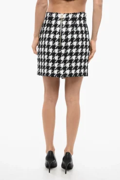 Outlet Minigonna in Tweed con Motivo Pied de Poule Donna Gonne