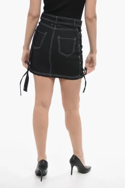 Discount Minigonna in Twill con Dettagli Lace-Up Donna Gonne