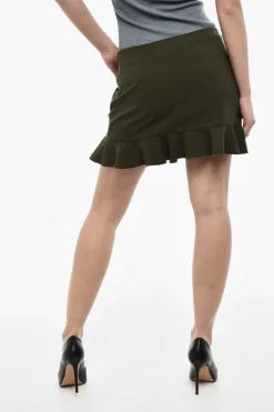 Sale Minigonna Mid Rise Con Balze Donna Gonne