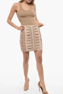 Minigonna See-Through REVIVAL in Eco-pelle Instrecciata></noscript>Balmain Best