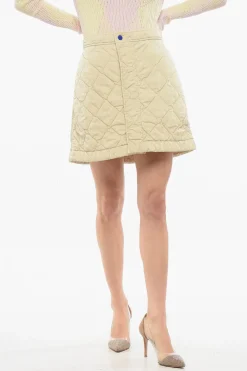 Minigonna Trapuntata con Abbottonatura Nascosta>Burberry Clearance
