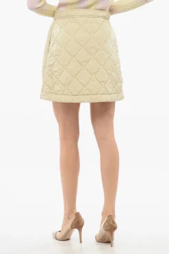 Minigonna Trapuntata con Abbottonatura Nascosta>Burberry Clearance
