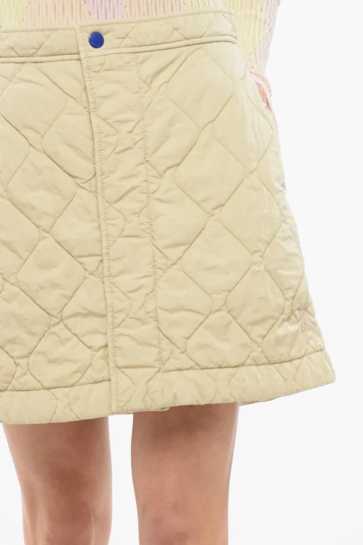 Minigonna Trapuntata con Abbottonatura Nascosta>Burberry Clearance