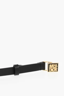 MISS Cintura Skinny in Pelle con Fibbia Dorata 15mm>Dior New