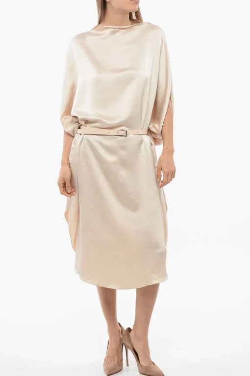 MM6 Abito a Cappa in Satin con Cintura>Maison Margiela Online