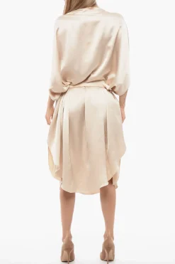 MM6 Abito a Cappa in Satin con Cintura>Maison Margiela Online