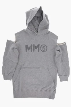 Fashion MM6 Abito in Felpa con Cappuccio e Dettagli Cut-Out Abbigliamento