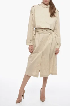 MM6 Abito Midi in Popeline con Design a Trench>Maison Margiela New