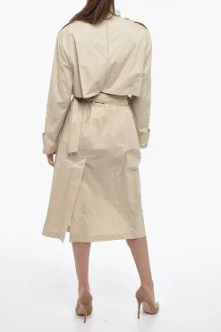 MM6 Abito Midi in Popeline con Design a Trench>Maison Margiela New