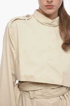 MM6 Abito Midi in Popeline con Design a Trench></noscript>Maison Margiela New
