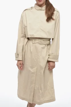 MM6 Abito Midi in Popeline con Design a Trench></noscript>Maison Margiela New