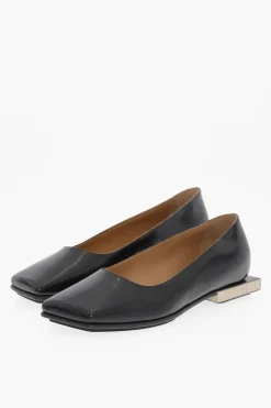 MM22 Ballerine in Pelle Lucida con Tacco Quadrato>Maison Margiela New