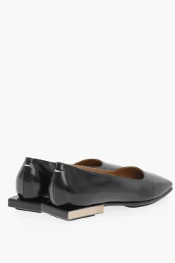 MM22 Ballerine in Pelle Lucida con Tacco Quadrato>Maison Margiela New