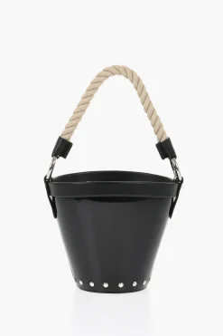 Sale MM11 Borsa a Secchiello in Pelle Lucida con Tracolla Removibile Donna Borse A Spalla