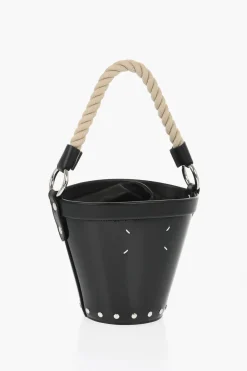 Sale MM11 Borsa a Secchiello in Pelle Lucida con Tracolla Removibile Donna Borse A Spalla