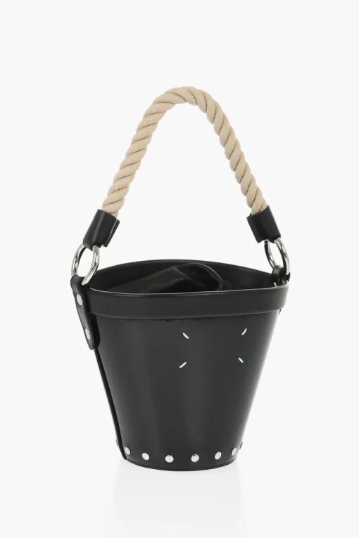 Sale MM11 Borsa a Secchiello in Pelle Lucida con Tracolla Removibile Donna Borse A Spalla