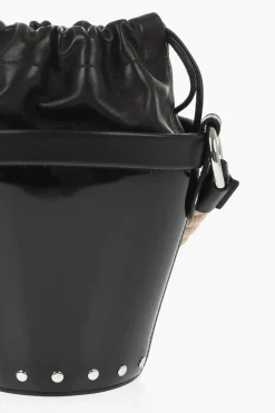 Sale MM11 Borsa a Secchiello in Pelle Lucida con Tracolla Removibile Donna Borse A Spalla