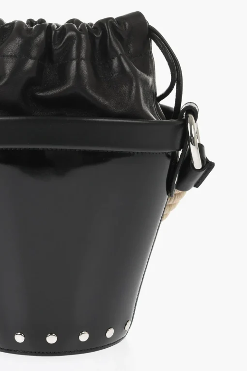 Sale MM11 Borsa a Secchiello in Pelle Lucida con Tracolla Removibile Donna Borse A Spalla