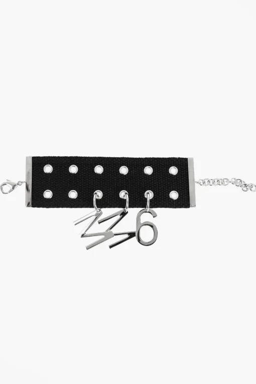 MM6 Bracciale In Tessuto Con Charm Logo>Maison Margiela Clearance