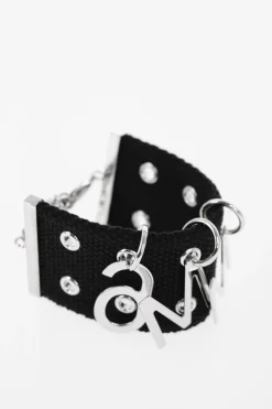 MM6 Bracciale In Tessuto Con Charm Logo></noscript>Maison Margiela Clearance