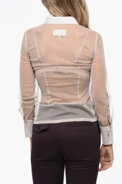 Discount MM6 Camicia In Mesh A Maniche Lunghe Donna Camicie