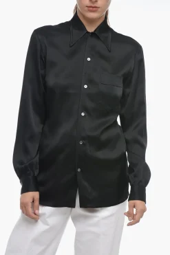 MM1 Camicia in Satin con Collo Italiano>Maison Margiela Sale