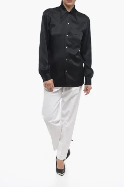 MM1 Camicia in Satin con Collo Italiano></noscript>Maison Margiela Sale