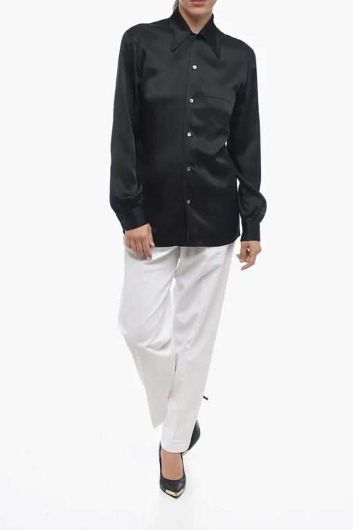 MM1 Camicia in Satin con Collo Italiano>Maison Margiela Sale