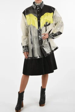 MM0 Camicia laccata Oversize con Bottoni Automatici></noscript>Maison Margiela New