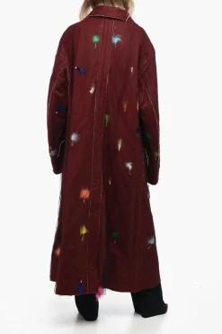 Online MM0 Cappotto Multitasca con Applicazioni Piume Donna Cappotti E Trench