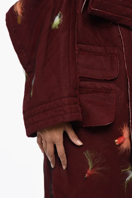 Online MM0 Cappotto Multitasca con Applicazioni Piume Donna Cappotti E Trench