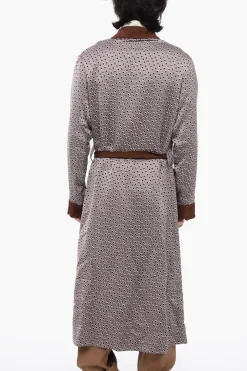 Online MM1 Cardigan Lungo a Pois con Cintura Uomo Maglieria