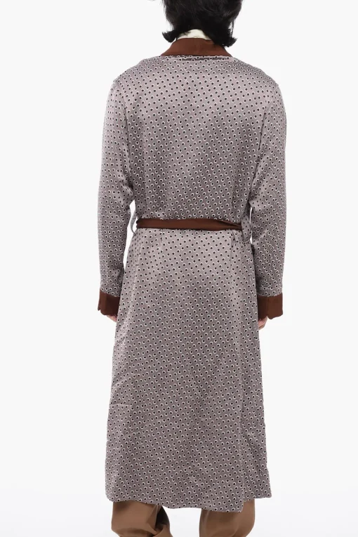 Online MM1 Cardigan Lungo a Pois con Cintura Uomo Maglieria