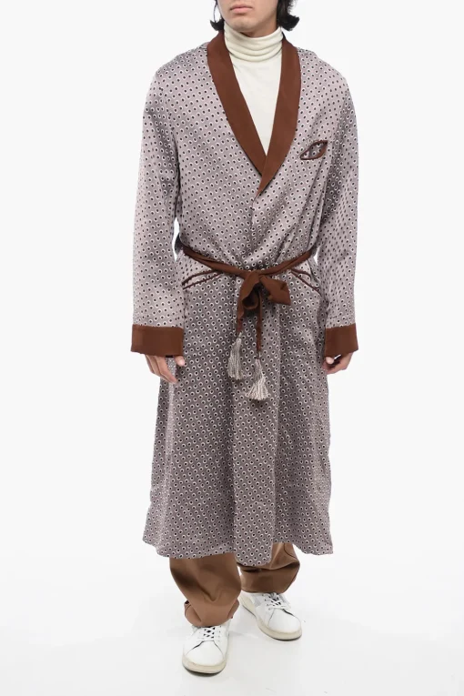 Online MM1 Cardigan Lungo a Pois con Cintura Uomo Maglieria