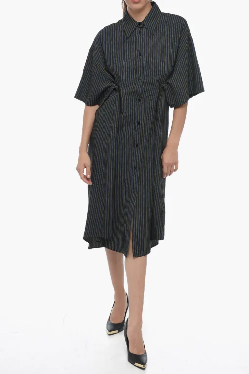 Outlet MM6 Chemisier in Cotone a Righe Balanced a 1 Pince Donna Vestiti