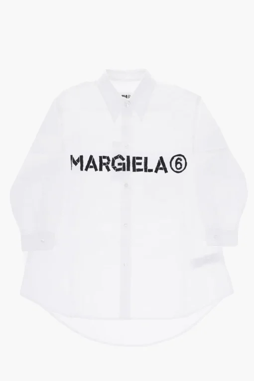 Clearance MM6 Chemisier in Cotone Con Logo Frontale Abbigliamento