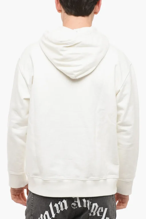 Discount MM6 Felpa Con Cappuccio In Cotone Garzato Con Stampa Donna Felpe|Felpe