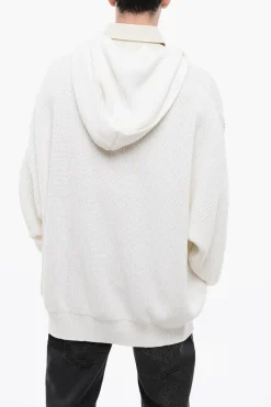 Clearance MM6 Felpa Con Cappuccio in Maglia Di Cotone Stampata Uomo Felpe