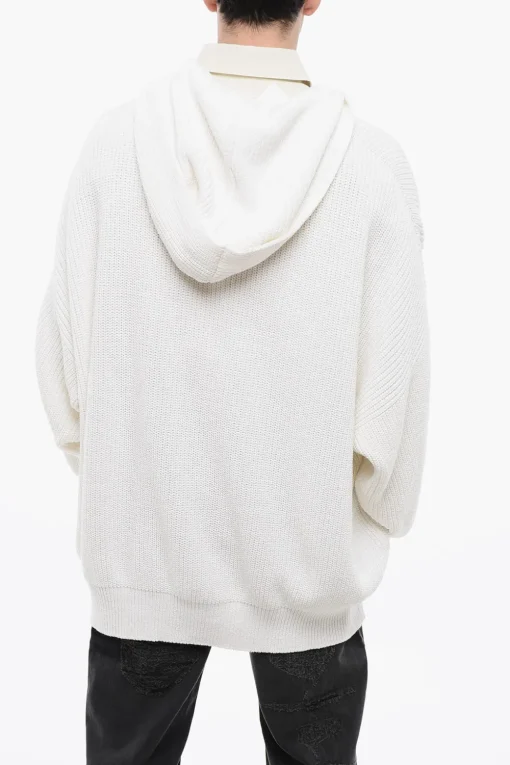 Clearance MM6 Felpa Con Cappuccio in Maglia Di Cotone Stampata Uomo Felpe