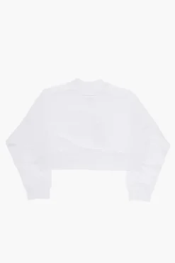 Fashion MM6 Felpa Girocollo Crop con Logo in Strass Abbigliamento