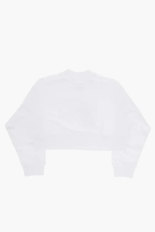 Fashion MM6 Felpa Girocollo Crop con Logo in Strass Abbigliamento