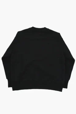 Discount MM6 Felpa Girocollo in Cotone Stampata Abbigliamento